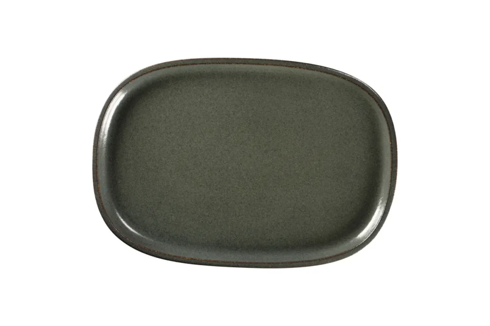 Quantité Limitée Plat rectangulaire noir porcelaine vitrifiée 33,2 cm Rakstone Ease Rak