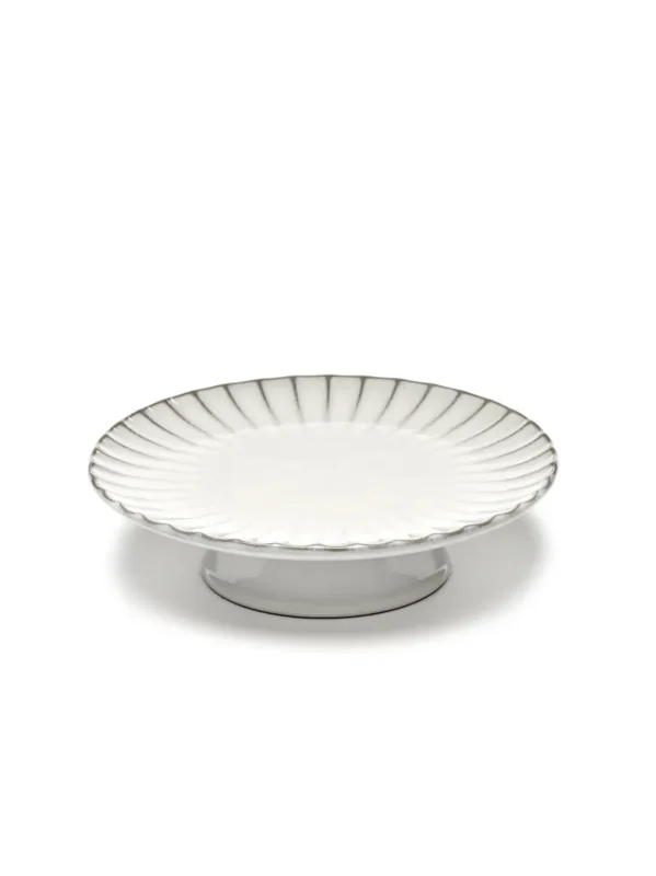 Présentoir à pâtisserie rond blanc grès émaillé Ø 24 cm Inku Serax Retour Gratuit