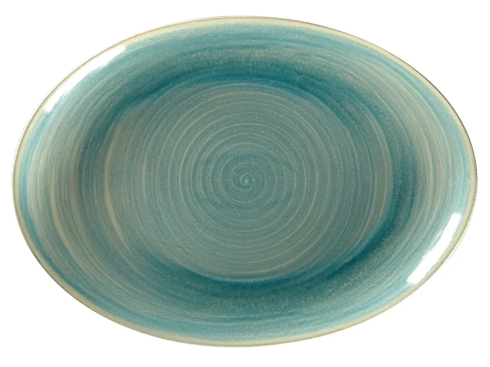 Retour Gratuit Plat ovale Saphire porcelaine vitrifiée 32 cm Rakstone Spot Rak