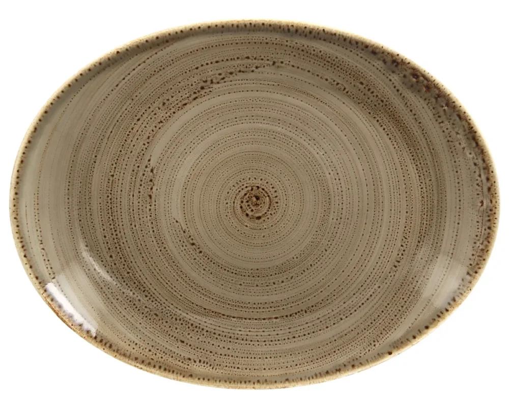 Plat ovale brun porcelaine vitrifiée 36 cm Twirl Rak Super Prix