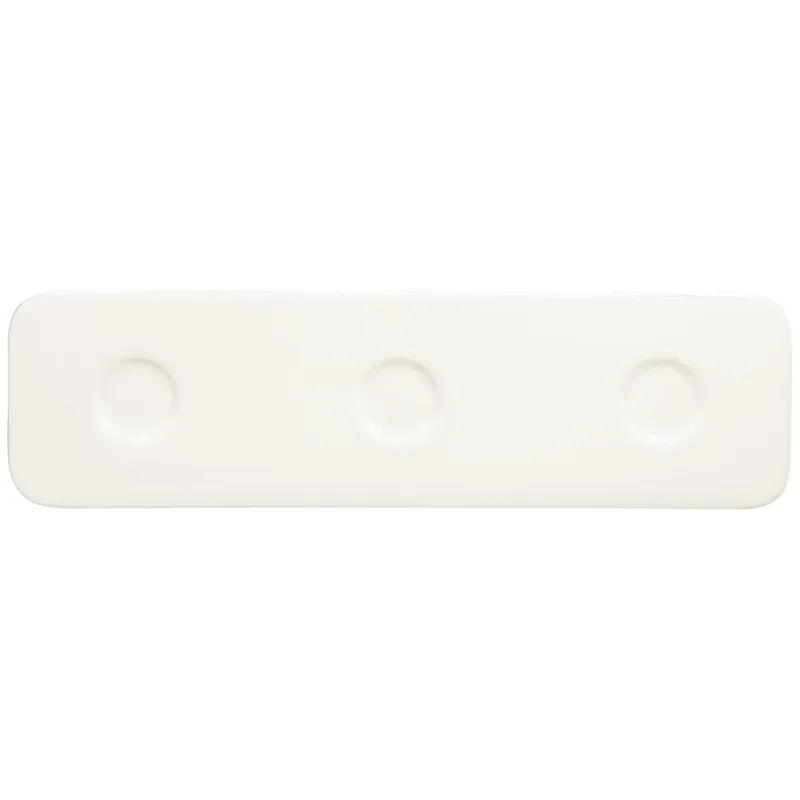 Prix Cassé Plat 3 empreintes rectangulaire ivoire porcelaine vitrifiée 36,5 cm Shaped Rak