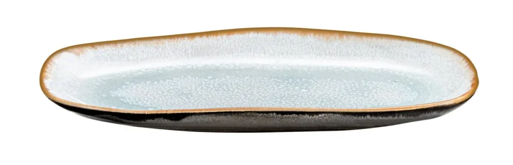 Solde Plat ovale bleu grès émaillé 35,5 cm Shadow Medard De Noblat