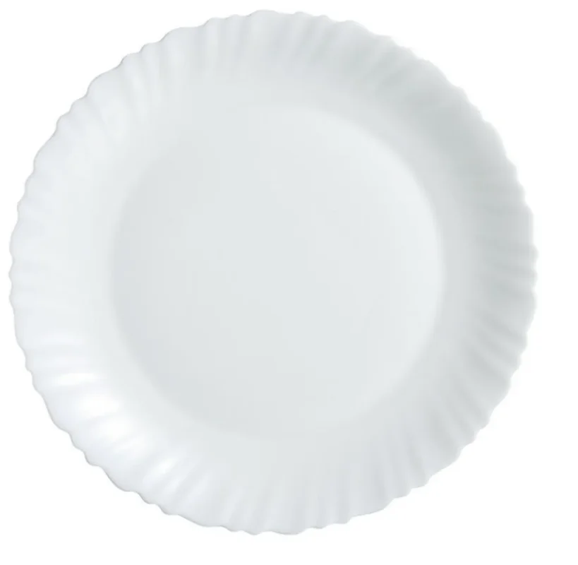 Plat rond blanc verre opal Ø 30 cm Feston Luminarc Offre Du Jour