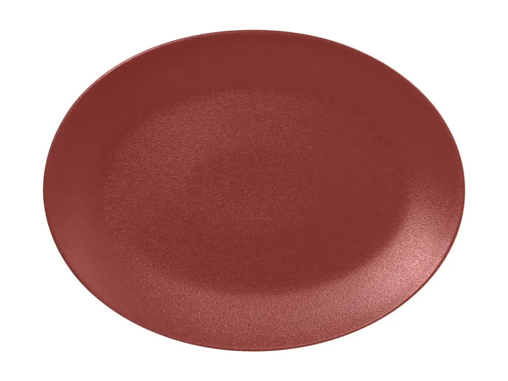 Usine Directe Plat ovale rouge porcelaine vitrifiée 36 cm Neo Fusion Rak