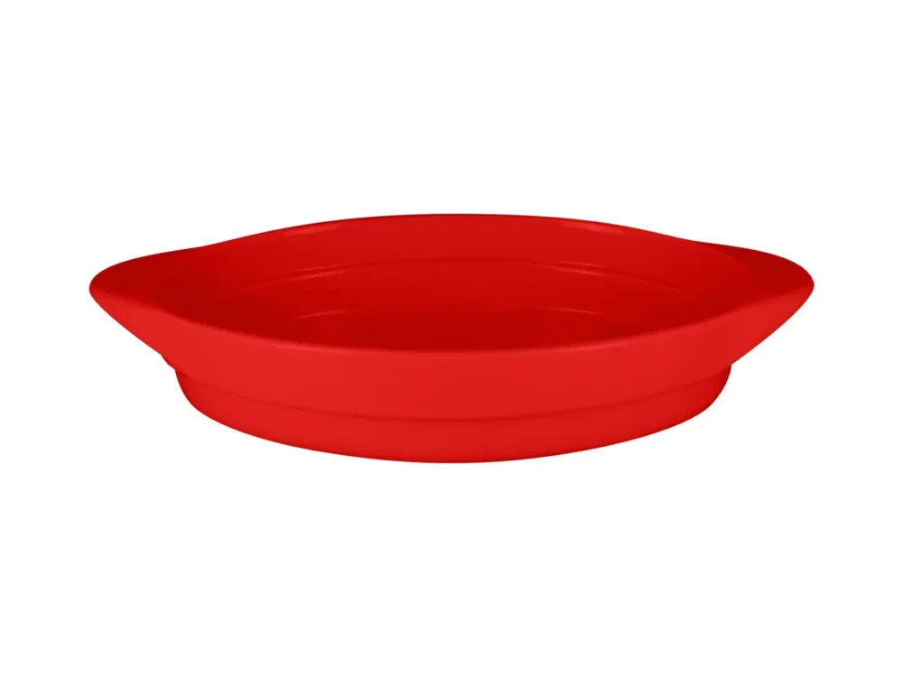 Promotion Saisonnière Plat ovale rouge porcelaine vitrifiée 37x21 cm Chefs Fusion Rak