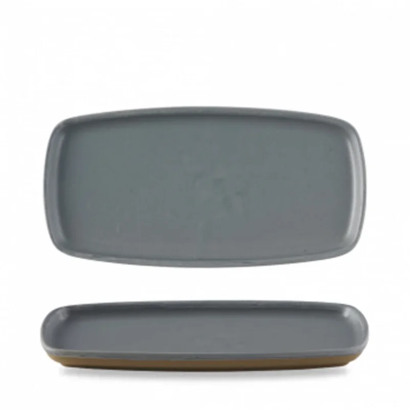 Vente Directe Assiette à partager rectangulaire gris porcelaine vitrifiée 30x14,7 cm Emerge Seatle Churchill