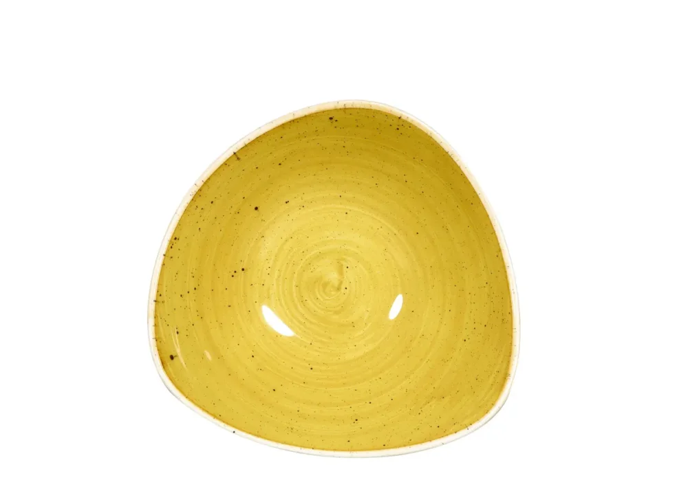 Bol triangulaire Mustard porcelaine vitrifiée 18,5x18,5 cm Stonecast Mustard Churchill Jusqu’à Épuisement Des Stocks