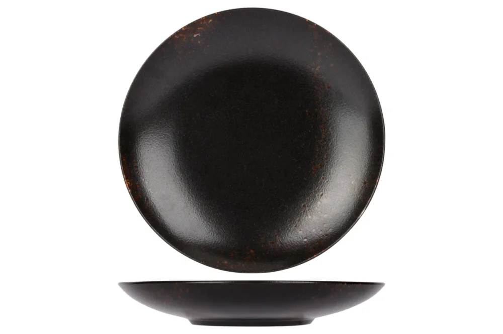 Assiette de présentation rond noir porcelaine Ø 30 cm Etna Proof Livraison Express