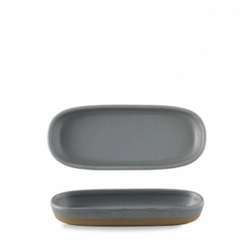 Plat à partager rectangulaire gris porcelaine vitrifiée 23,3 cm Emerge Seatle Churchill Offre Exclusive