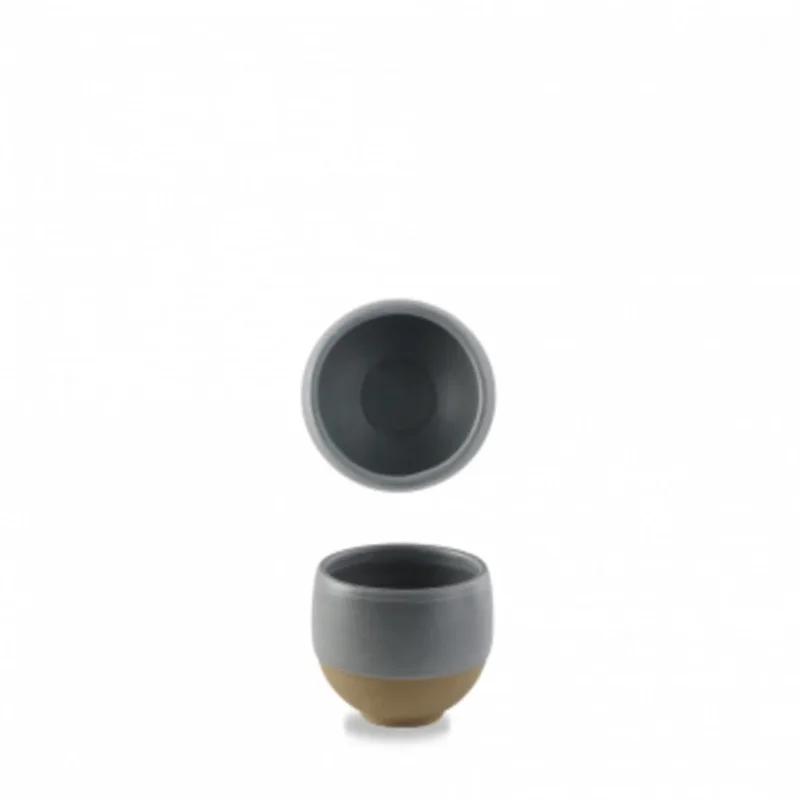 Pot a frites rond gris porcelaine vitrifiée Ø 8,6 cm Emerge Seatle Churchill Haute Qualité