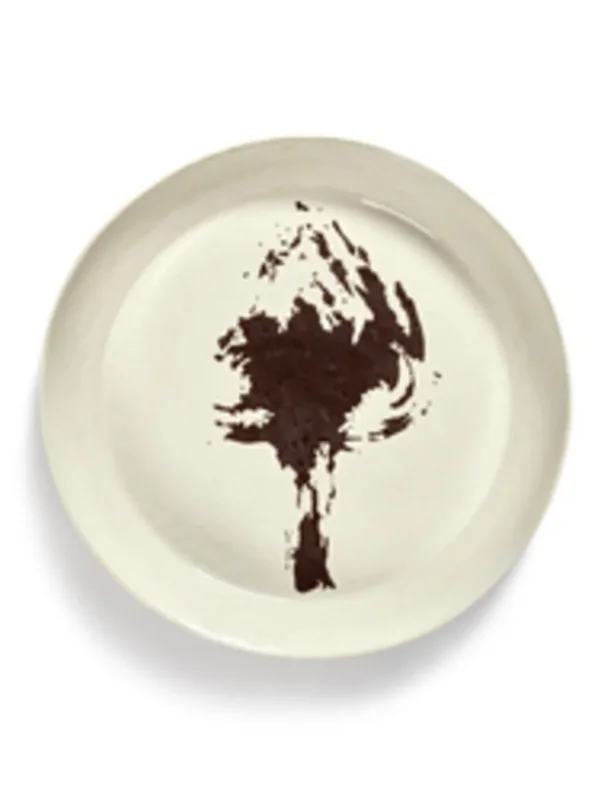 Vente Flash Plat rond blanc artichaut noir grès émaillé Ø 44,5 cm Feast By Ottolenghi Serax