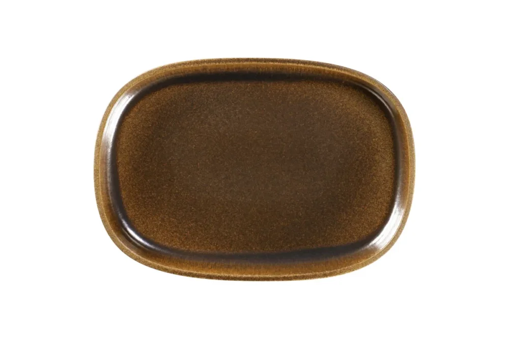 Nouvel Arrivage Plat creux ovale bronze porcelaine vitrifiée 33,2 cm Rakstone Ease Rak
