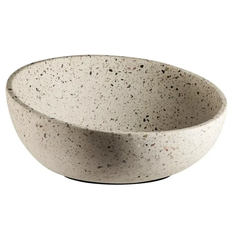 Saladier béton blanc 29,5x29,5x14,5 cm 2,5 L Terrazzo Aps Quantité Limitée