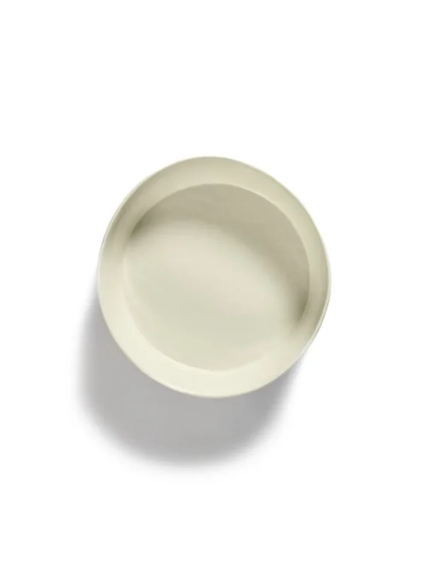 Saladier rond blanc swirl - stripes bleu grès émaillé Ø 28,5 cm Feast By Ottolenghi Serax Promotion