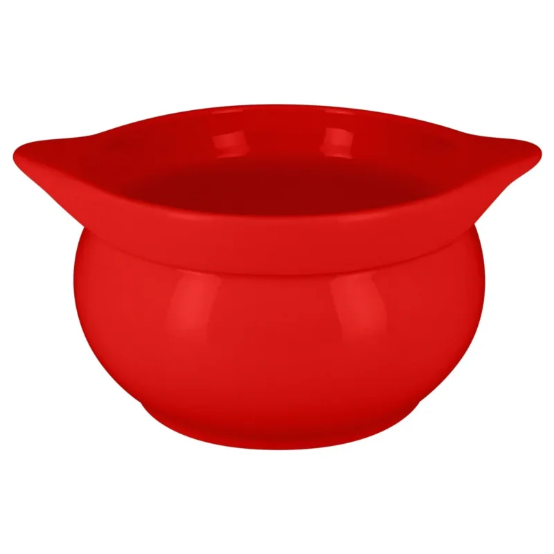 Bon Plan Soupière rond rouge porcelaine vitrifiée Ø 15,7 cm Chefs Fusion Rak