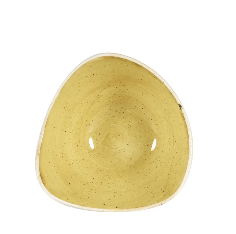 Nouvelle Collection Bol triangulaire Mustard porcelaine vitrifiée 15,3x15,3 cm Stonecast Mustard Churchill