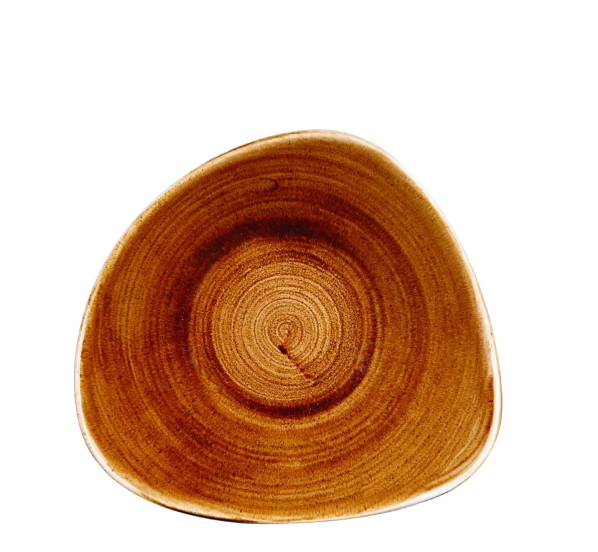 Bol triangulaire Vintage Copper porcelaine vitrifiée 23,5x23,5 cm Stonecast Patina Churchill Prix Bas