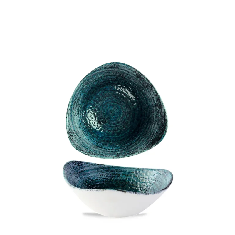 Solde Bol triangulaire bleu porcelaine vitrifiée 23,5 cm Chroma Churchill
