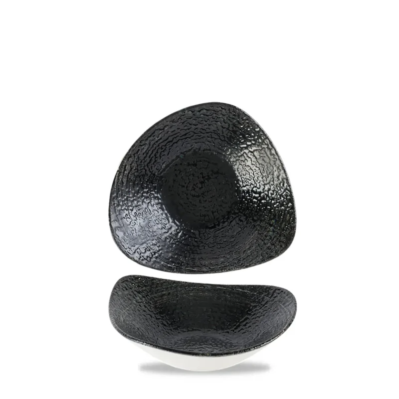 Expédition Rapide Bol triangulaire noir porcelaine vitrifiée 18,5 cm Chroma Churchill