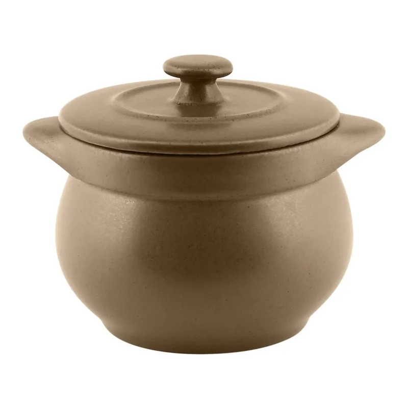 Soupière avec couvercle marron porcelaine vitrifiée Ø 10,8 cm Genesis Rak Meilleur Prix