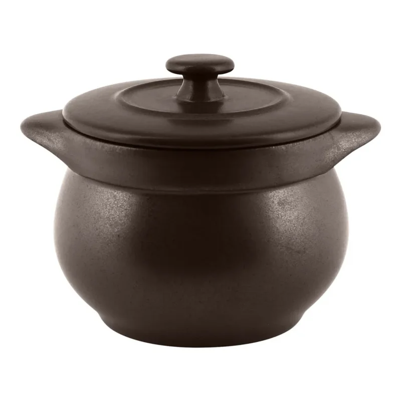 Commander Vite Soupière avec couvercle brun porcelaine vitrifiée Ø 10,8 cm Genesis Rak