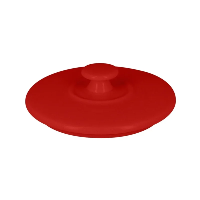 Bon Plan Couvercle pour soupière rond rouge porcelaine vitrifiée Ø 10,5 cm Chefs Fusion Rak