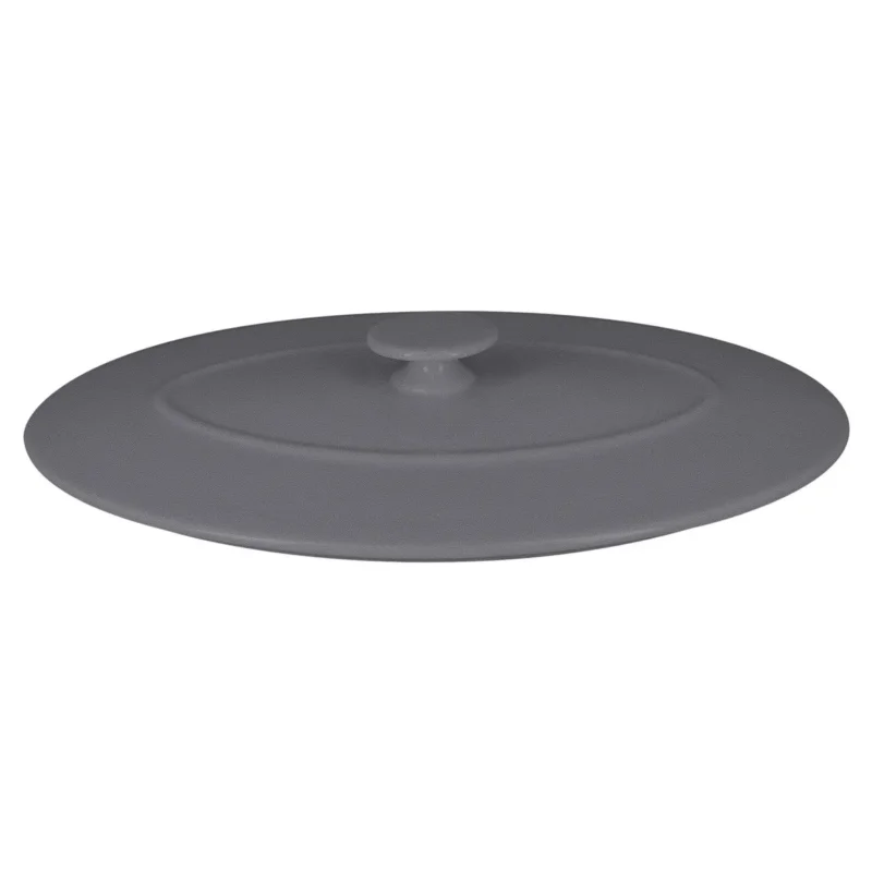 Couvercle avec poignée ovale gris porcelaine vitrifiée 26x18 cm Chefs Fusion Rak Commander Vite