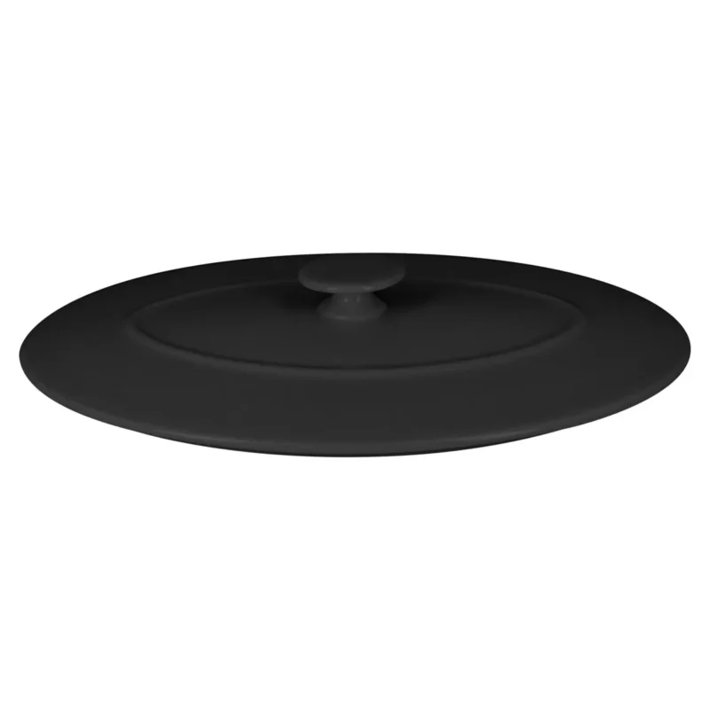 Couvercle avec poignée ovale noir porcelaine vitrifiée 26x18 cm Chefs Fusion Rak Livraison Gratuite