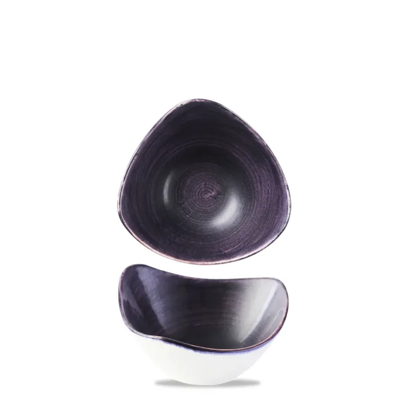 Bol triangulaire deep purple porcelaine vitrifiée 23,5x23,5 cm Stonecast Patina Churchill Acheter Direct