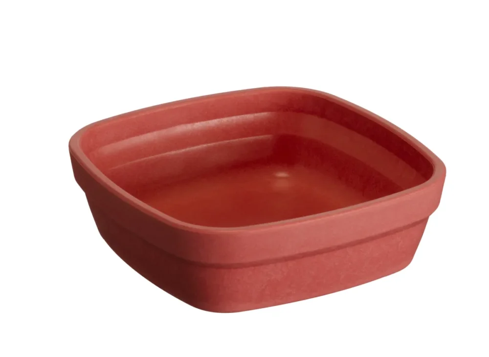 Ravier carré carré rouge fibre végétale 11 cm Lilitouch Saint Romain Usine Directe