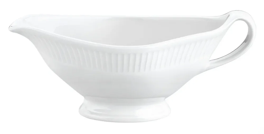 Saucière blanc porcelaine culinaire 20,5 cm Plisse Pillivuyt Dernier Modèle