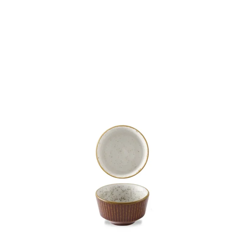 Retour Gratuit Pot à sauce rond brun porcelaine vitrifiée Ø 6,9 cm Stonecast Natural Churchill