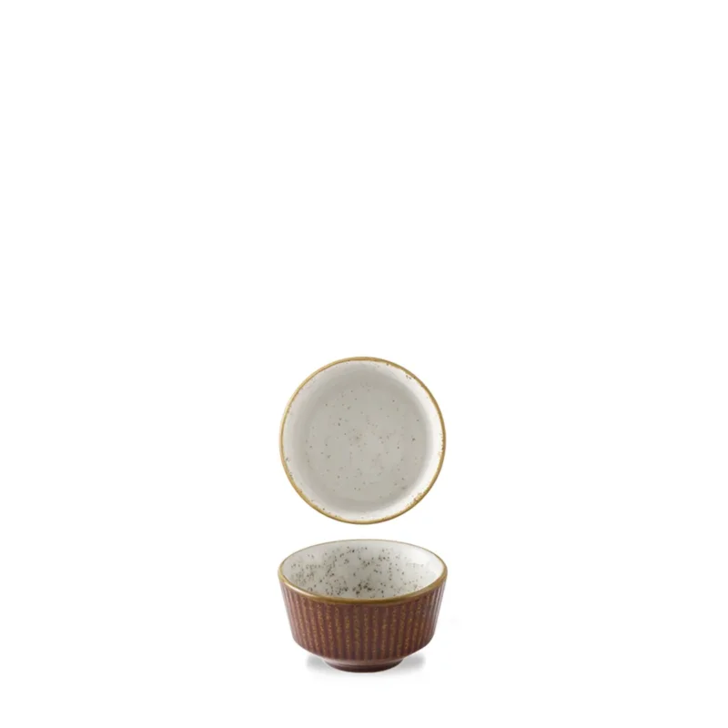 Livraison Gratuite Pot à sauce rond brun porcelaine vitrifiée Ø 8 cm Stonecast Natural Churchill