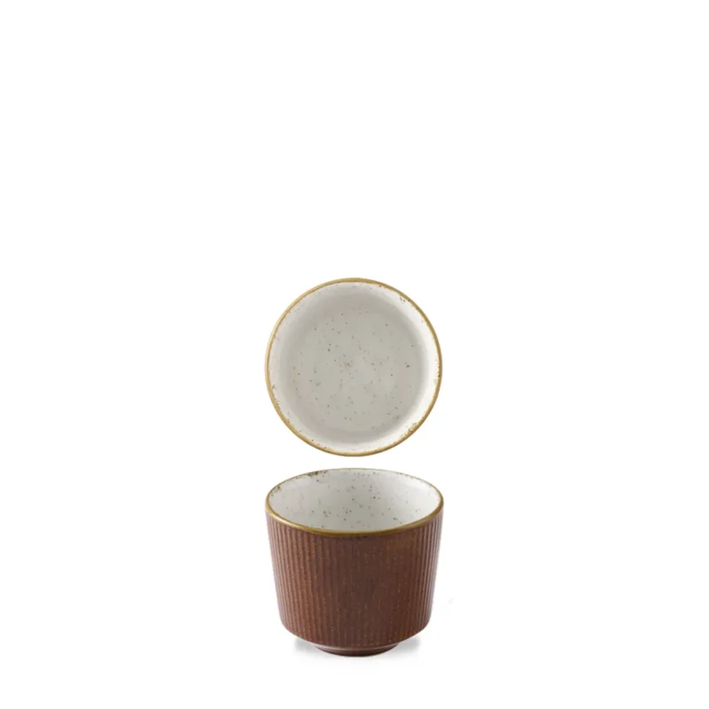 Pot a frites rond brun porcelaine vitrifiée Ø 9,5 cm Stonecast Natural Churchill Bon Plan