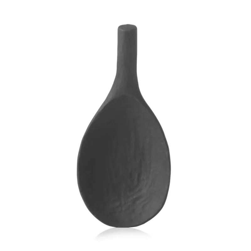 Cuillère amuse-bouche irrégulier Noir brut porcelaine culinaire 9 cm Yli Revol Offre Spéciale