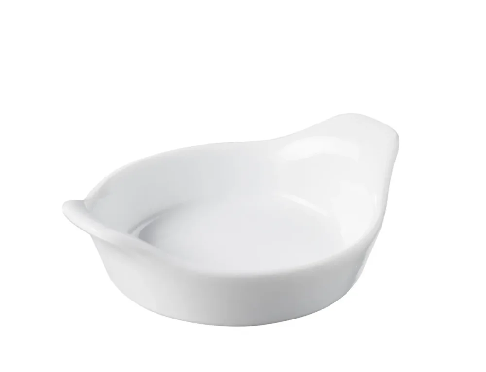Mini plat à oeuf ovale blanc porcelaine culinaire Ø 7 cm Miniatures Revol Pas Cher