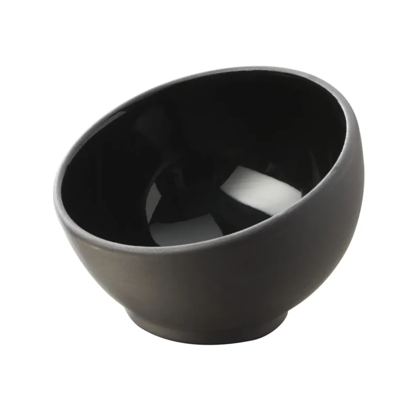 Mise en bouche rond noir porcelaine culinaire Ø 7,5 cm Solid Revol Authentique