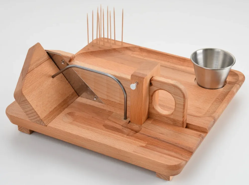 Dernière Chance Guillotine à saucisson bois 28x28x11 cm Sans virole