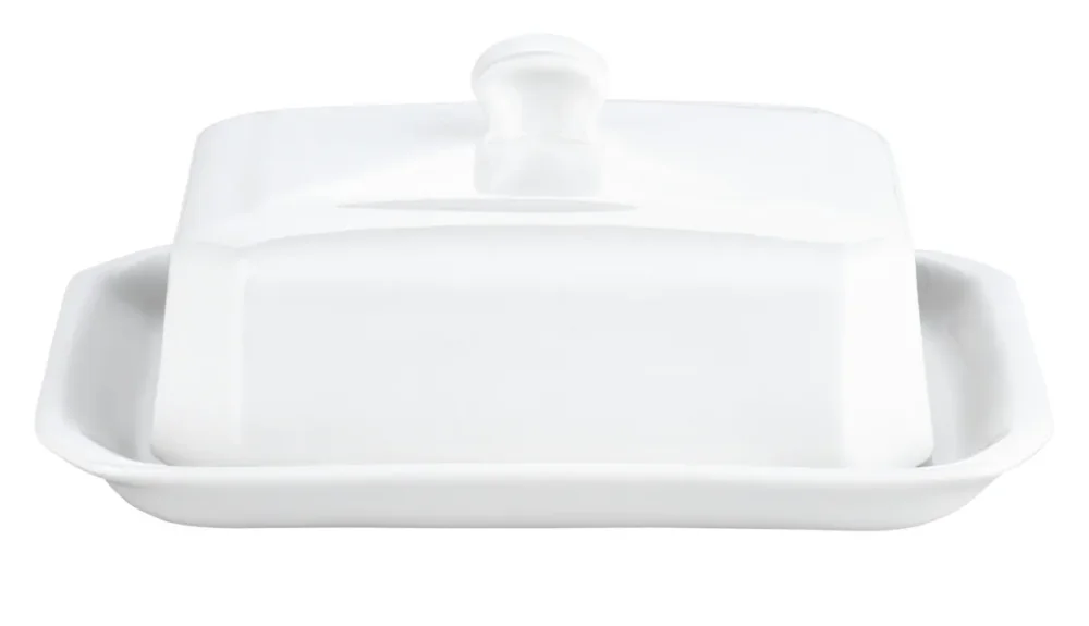 Certifié Beurrier rectangulaire blanc porcelaine culinaire 18,2 cm Pillivuyt