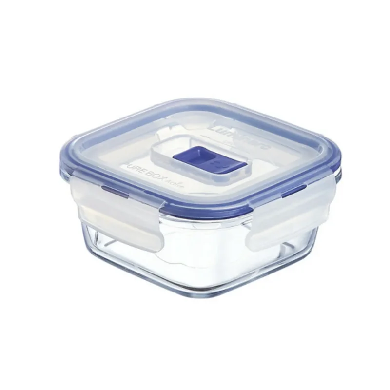 Promotion Saisonnière Boîte avec couvercle carré transparent verre trempé 12 cm Pure Box Active Luminarc