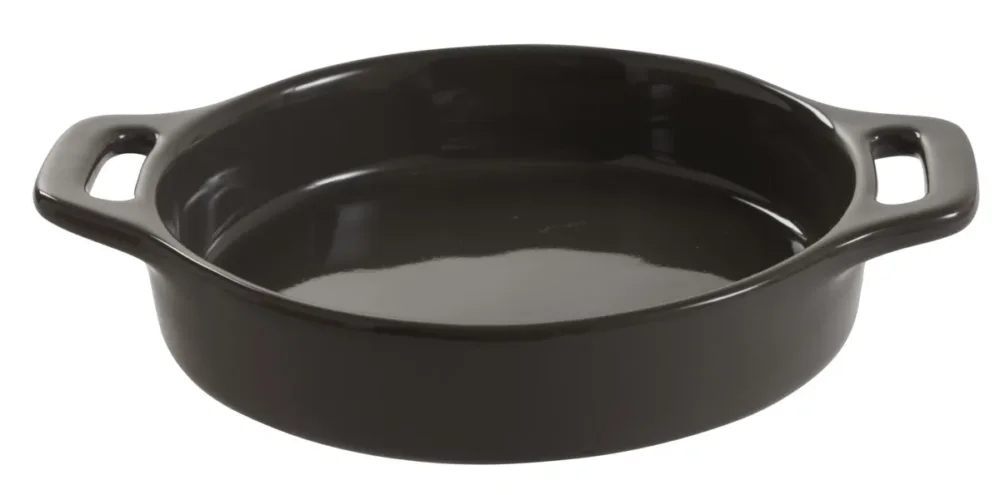 Marque Plat à crème brûlée rond gris grès émaillé Ø 14 cm Bistronome Pro.mundi