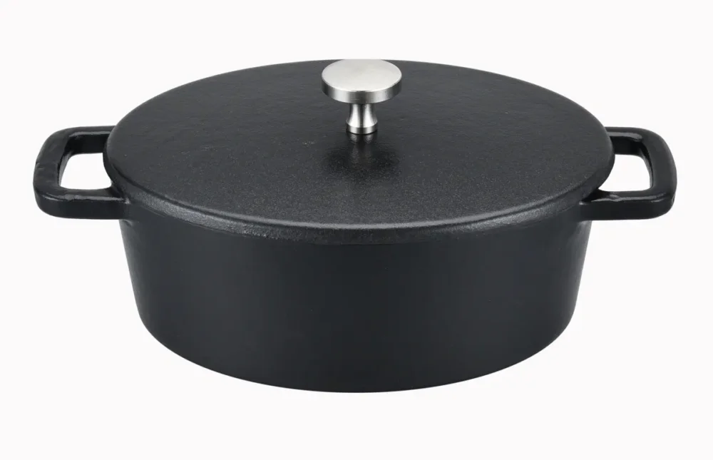 Marque Mini cocotte fonte d'acier Sans revêtement Avec couvercle 12x9,5 cm 30 cl Cooko