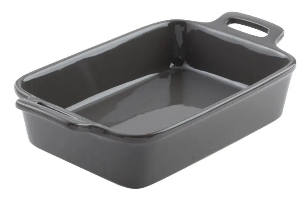 Plat rectangulaire gris grès émaillé 20x14 cm Bistronome Pro.mundi Dernière Chance