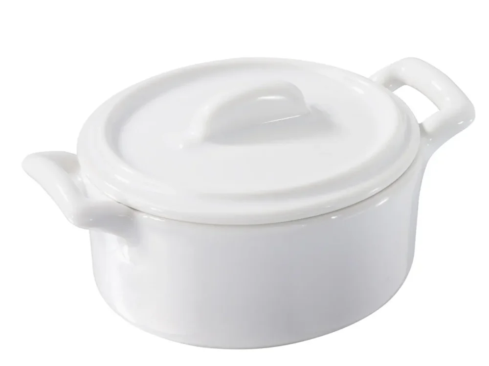 Achetez Aujourd’hui Cocotte avec couvercle ovale blanc porcelaine culinaire 7,5 cm Belle Cuisine Revol