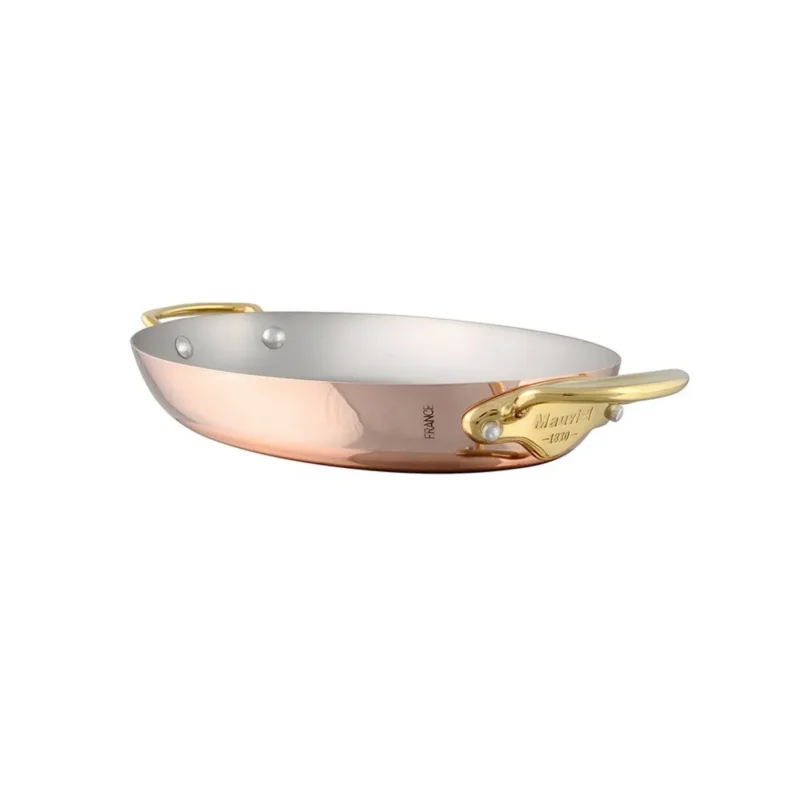 Plat ovale cuivre inox Ø 35 cm 4,5 cm M'150b Mauviel Livraison Gratuite