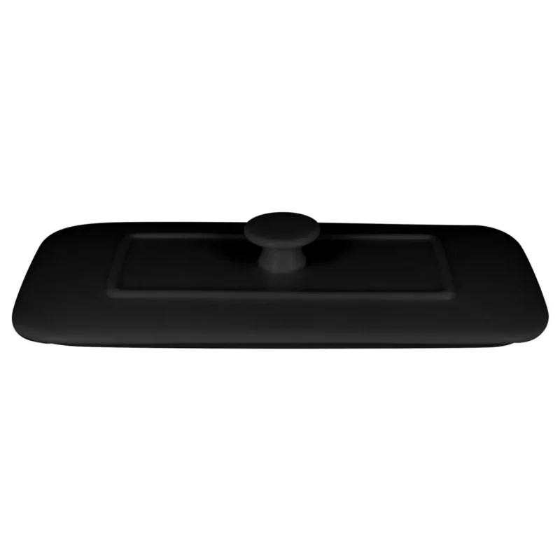 Offre Du Jour Couvercle pour terrine rectangulaire noir porcelaine vitrifiée 20x10 cm Chefs Fusion Rak