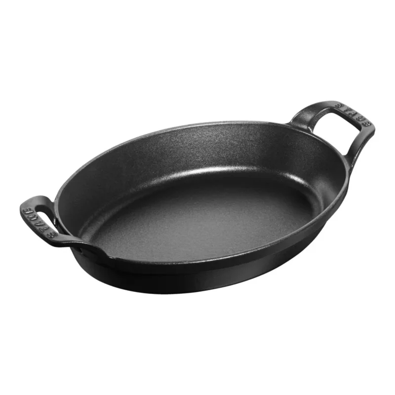 Plat ovale noir fonte d'acier 32 cm Staub Prix Choc