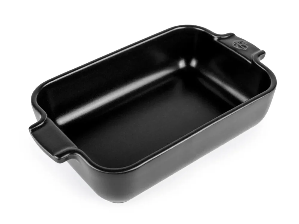 Expédié Aujourd’hui Plat à four rectangulaire noir porcelaine vitrifiée 22x13 cm Peugeot Saveurs