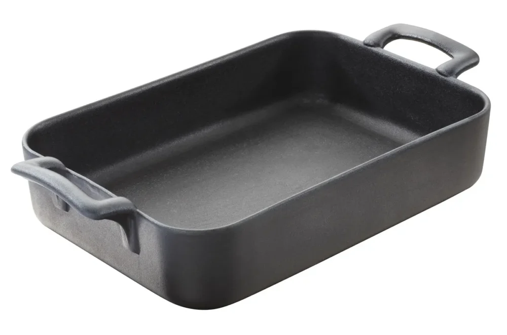 Solde Plat rectangulaire noir porcelaine culinaire 34x25 cm Belle Cuisine Revol