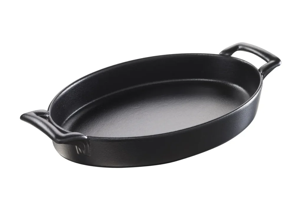 Plat ovale noir porcelaine culinaire 28x19 cm Belle Cuisine Revol Meilleur Choix